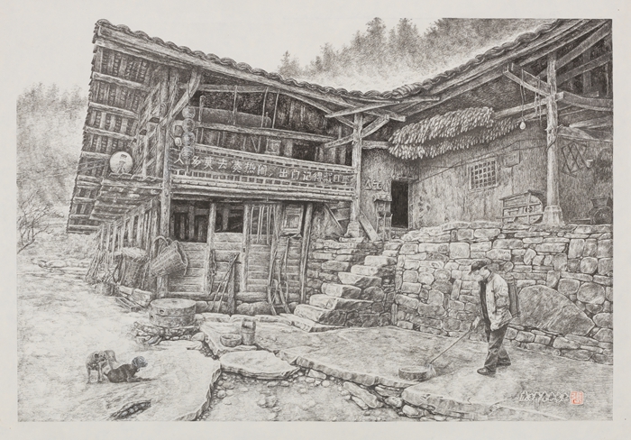 230、张作平-情暖山村 53x76cm.jpg