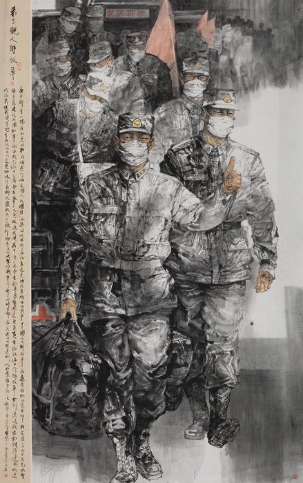 221、袁泉-来了亲人解放军 220x140cm.jpg
