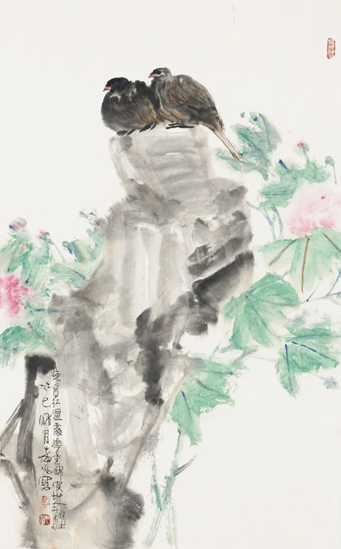杜甫诗意花鸟2013  96.5cmx60cm.jpg